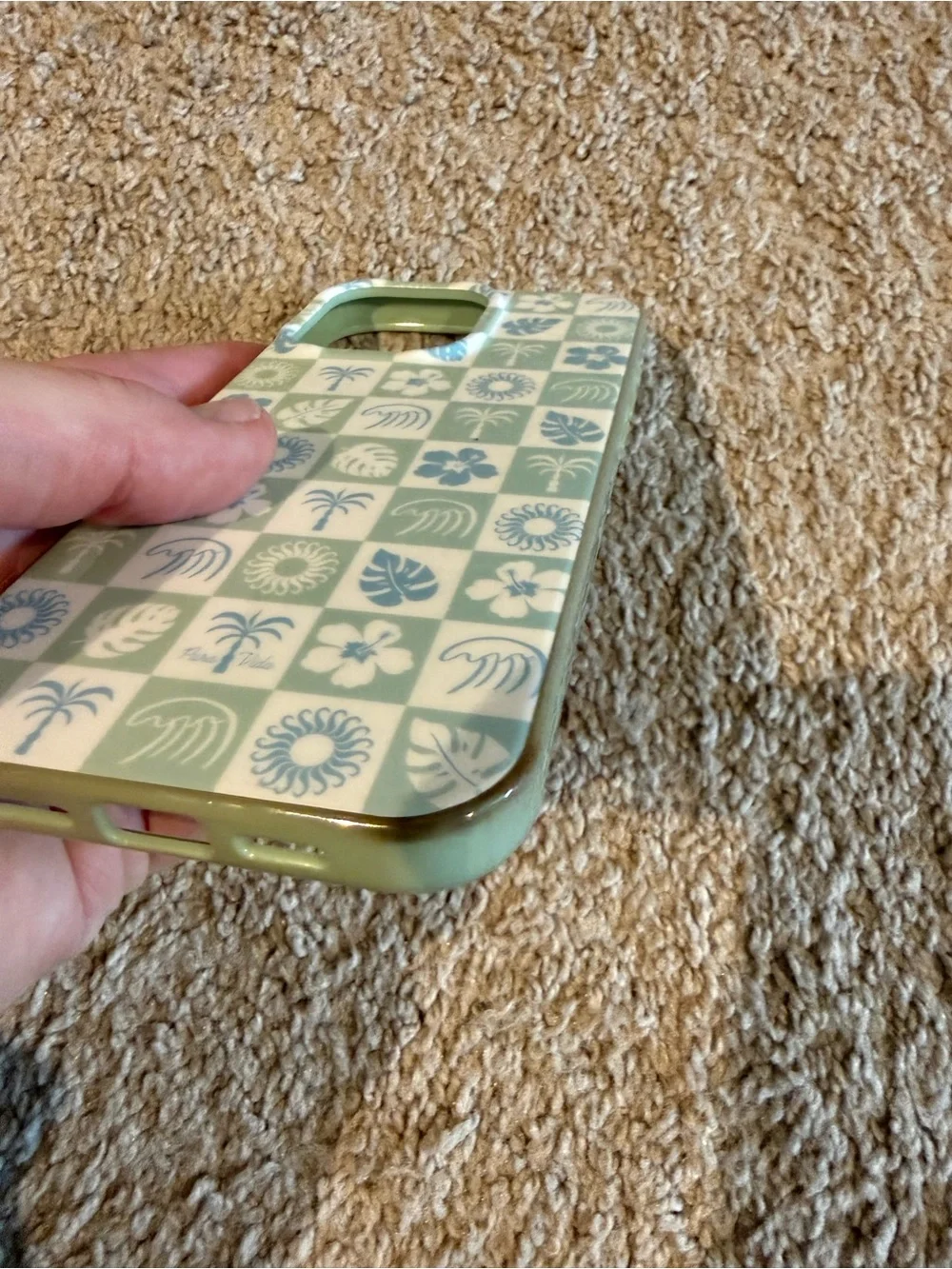 Aqua & White Tropical Pattern Phone Case